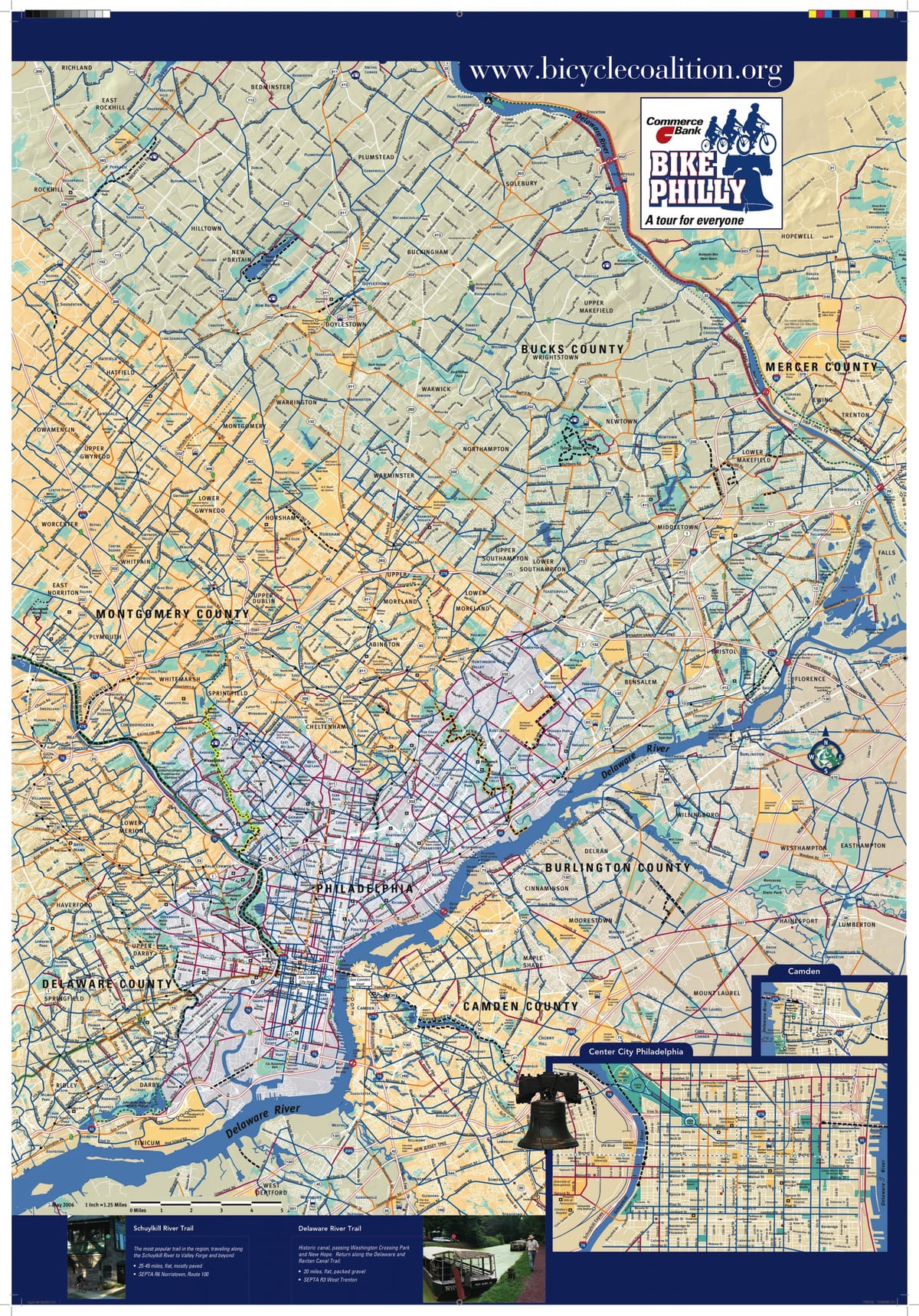 Philly ველოსიპედით რუკა